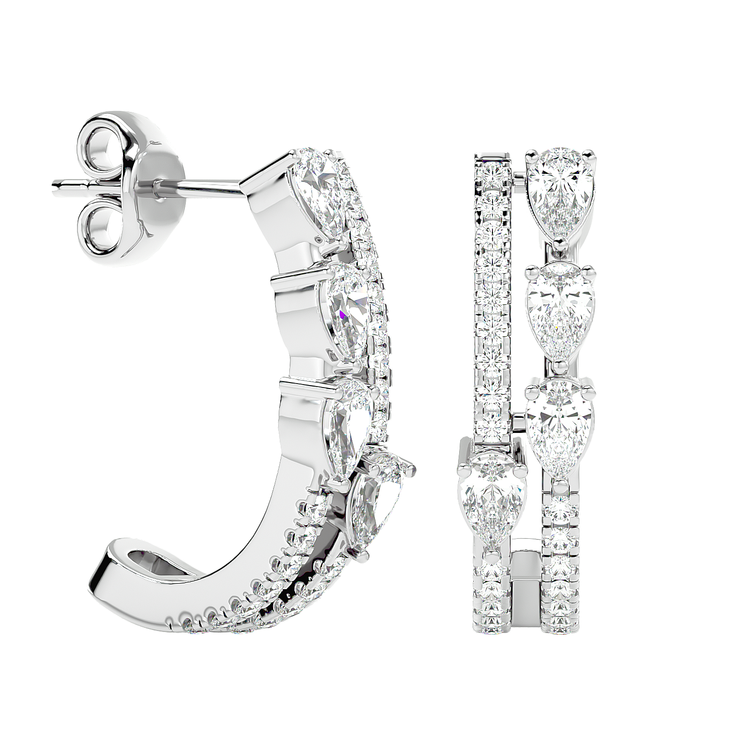 Marquise Diamond Hoop Earrings