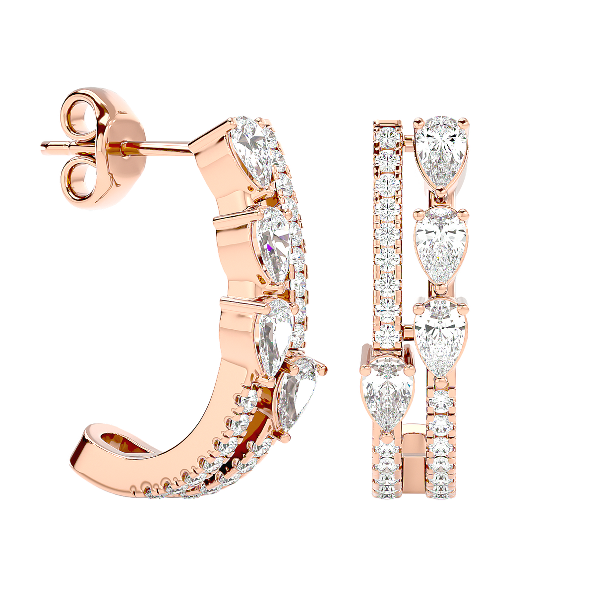 Marquise Diamond Hoop Earrings
