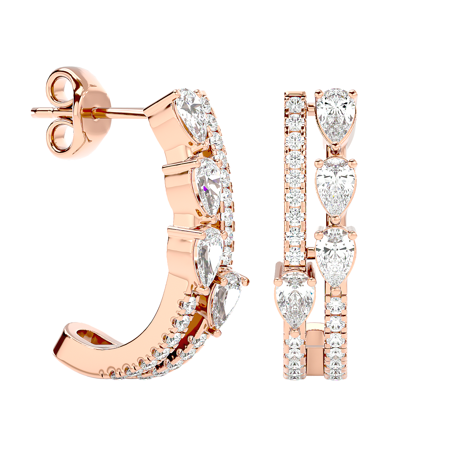 Marquise Diamond Hoop Earrings