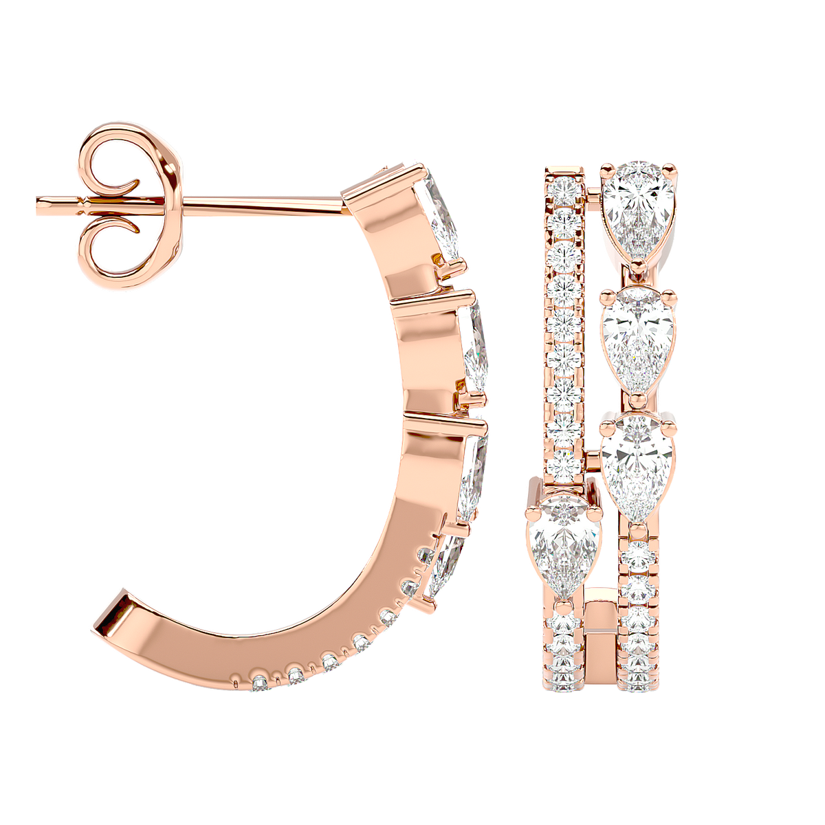 Marquise Diamond Hoop Earrings