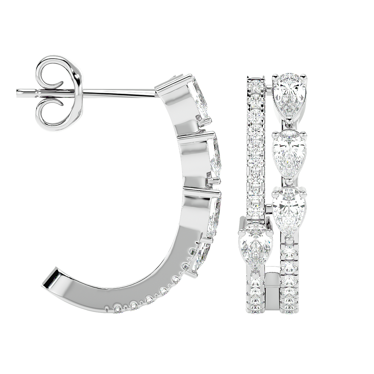 Marquise Diamond Hoop Earrings