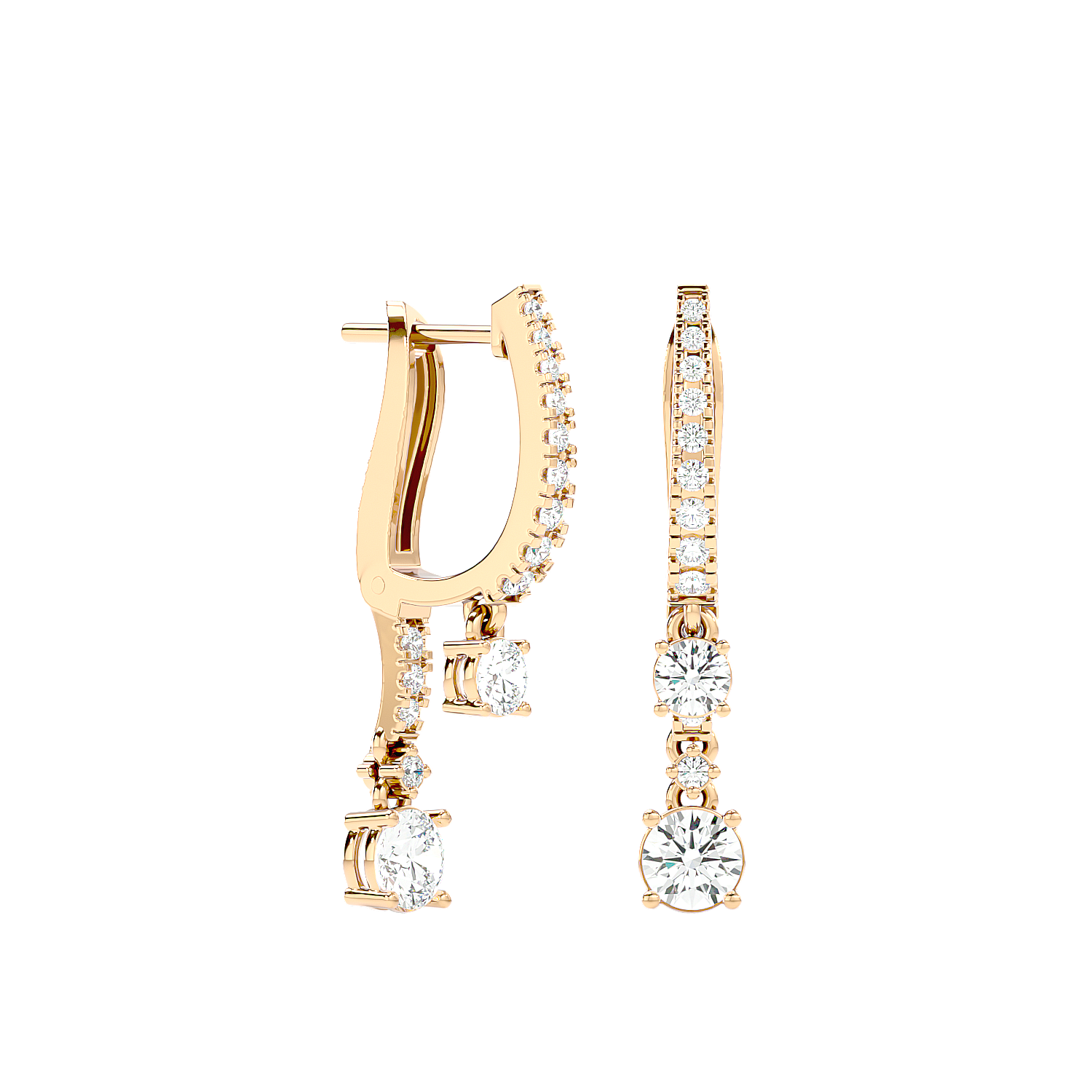 Diamond Drop Huggie Earrings