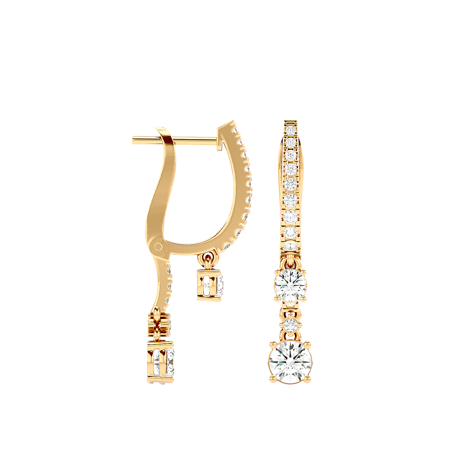 Diamond Drop Huggie Earrings