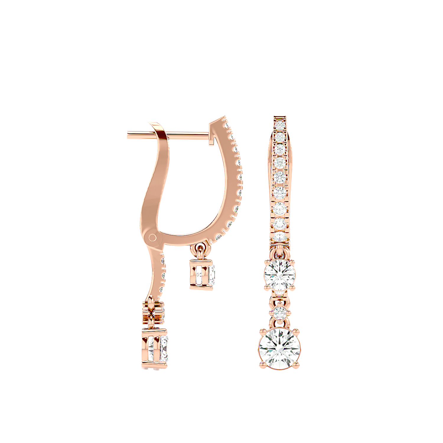 Diamond Drop Huggie Earrings