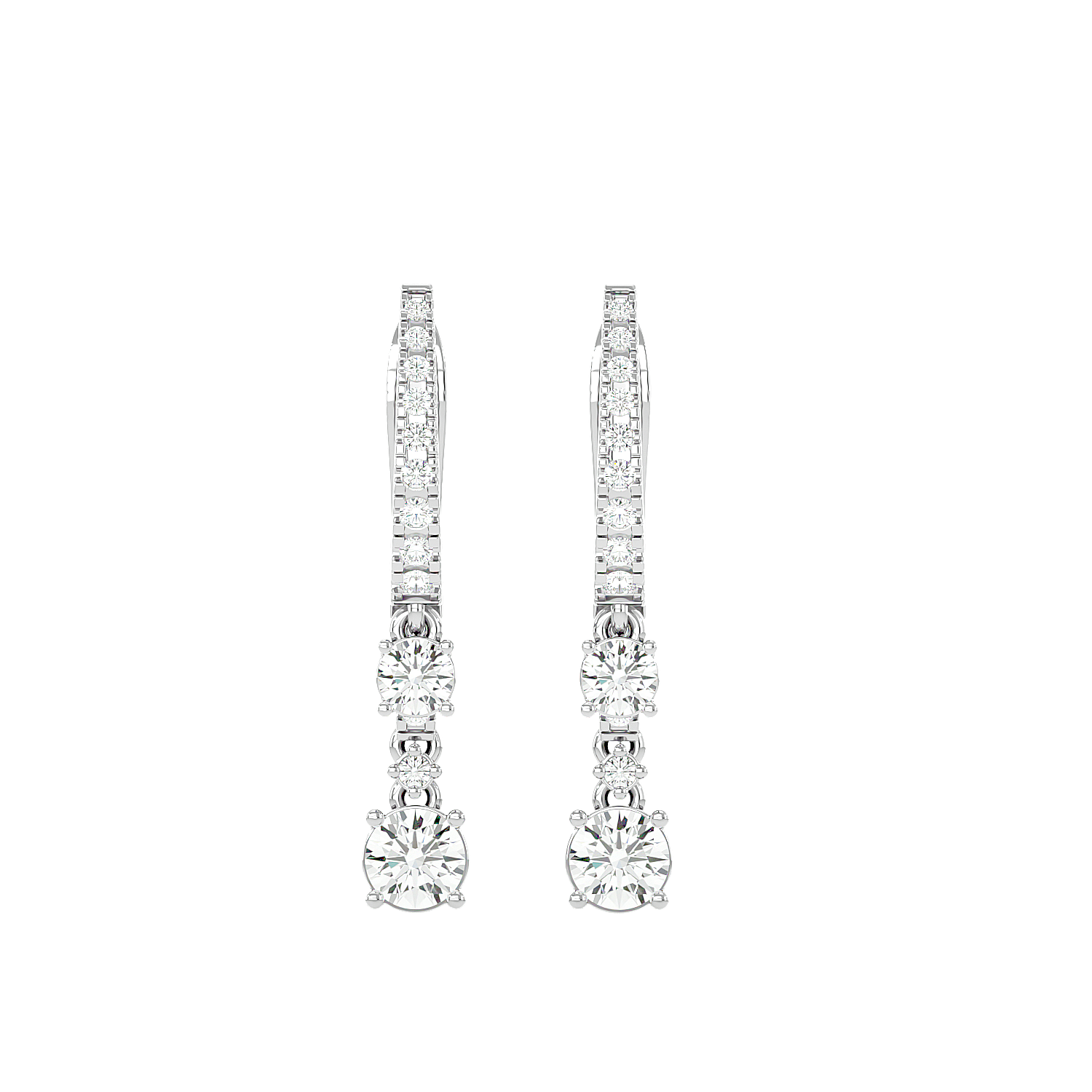 Diamond Drop Huggie Earrings