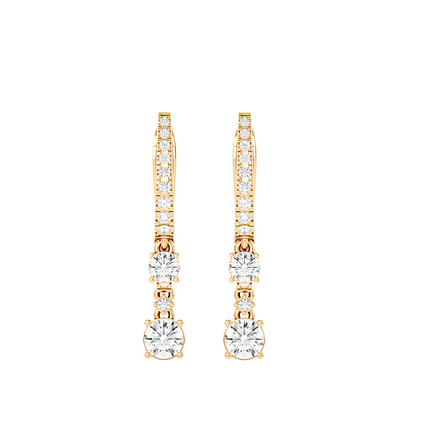 Diamond Drop Huggie Earrings