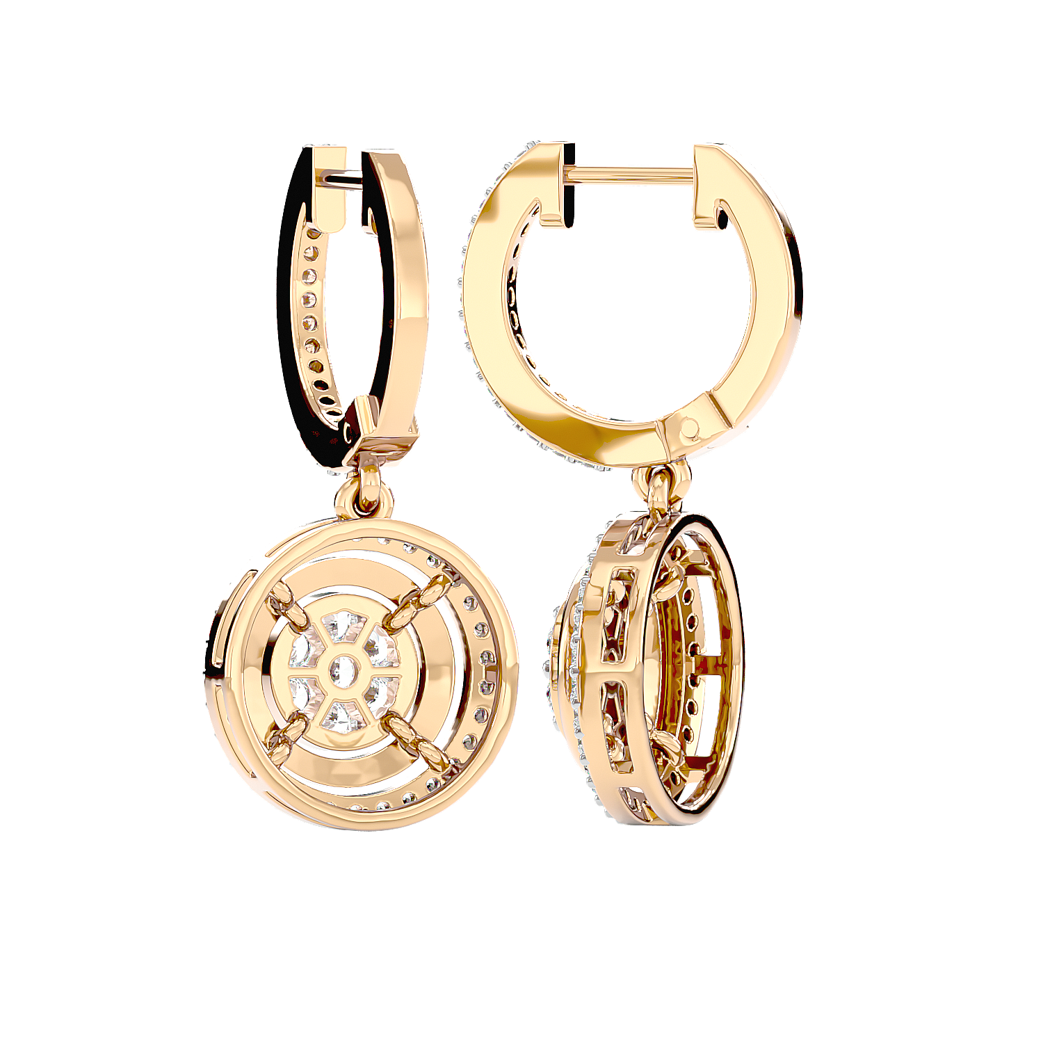 Halo Cluster Drop Earrings