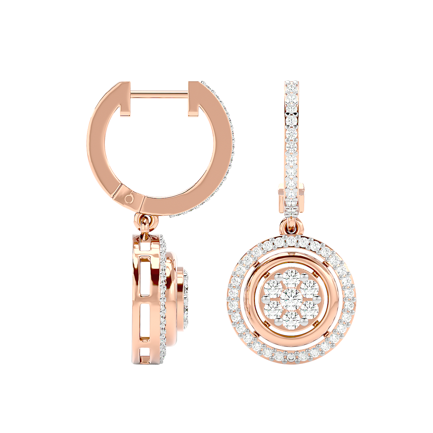 Halo Cluster Drop Earrings