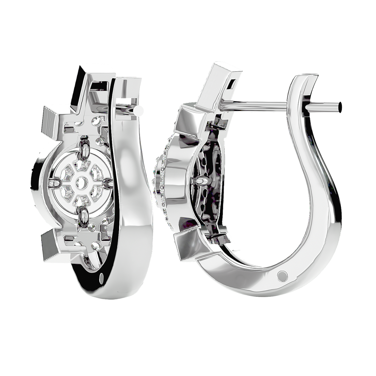 Art Deco Diamond Hoop Earrings