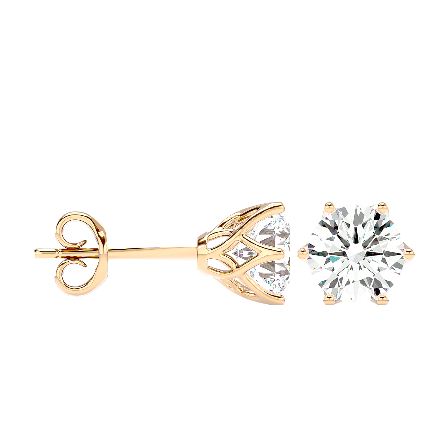 Classic Solitaire Stud Earrings