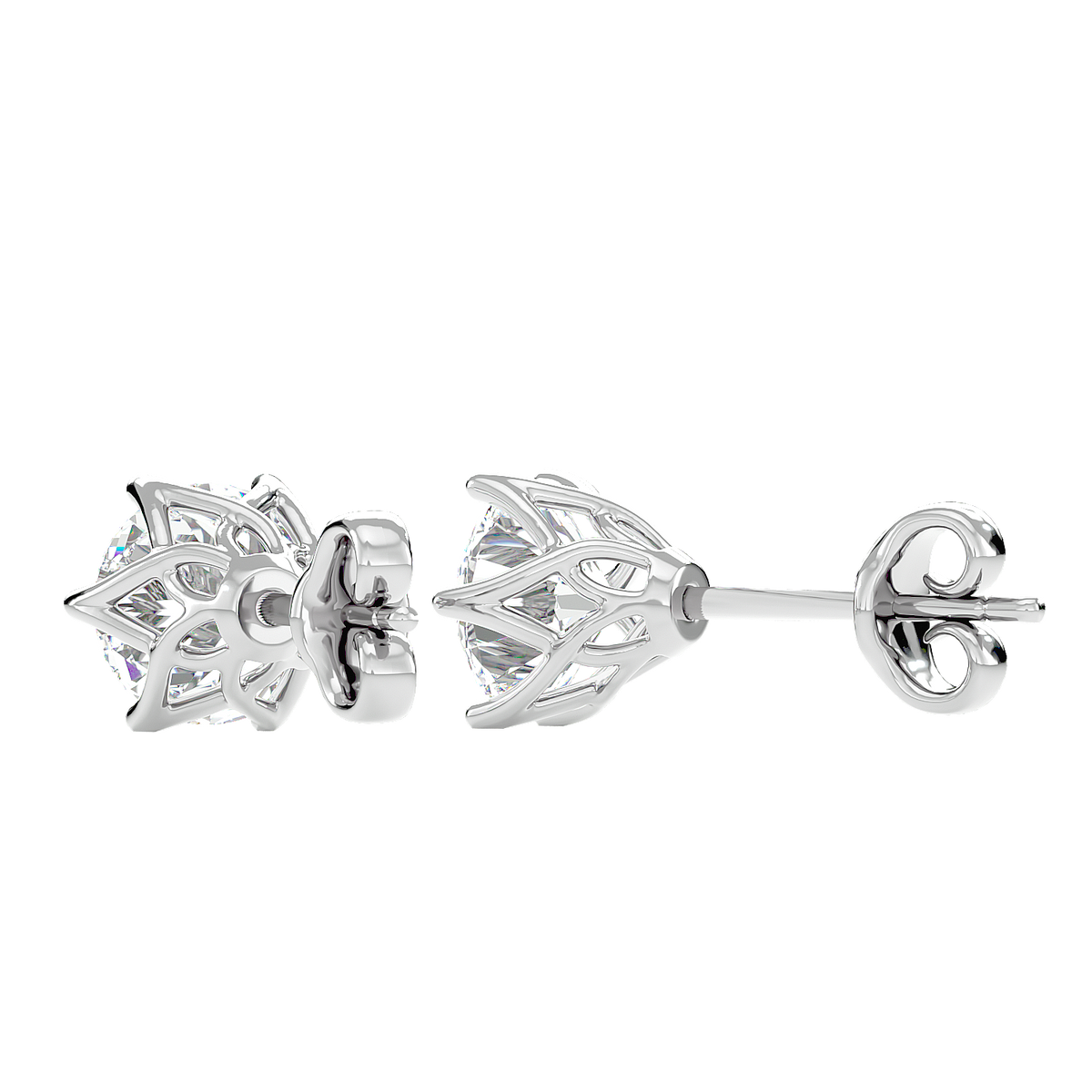 Classic Solitaire Stud Earrings