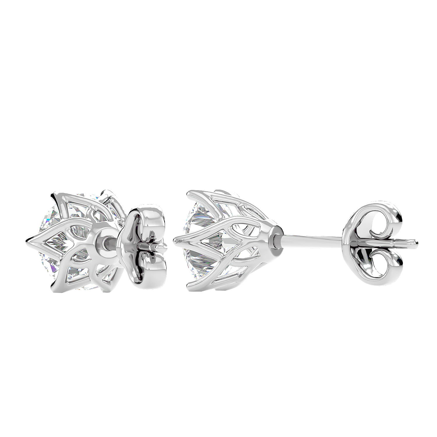 Classic Solitaire Stud Earrings