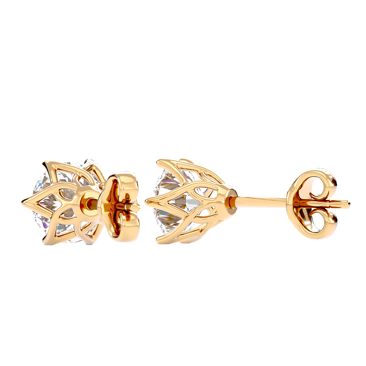 Classic Solitaire Stud Earrings