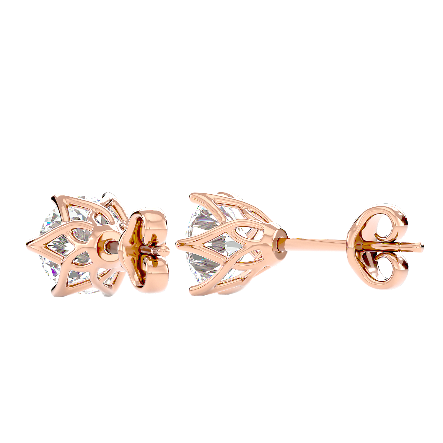 Classic Solitaire Stud Earrings