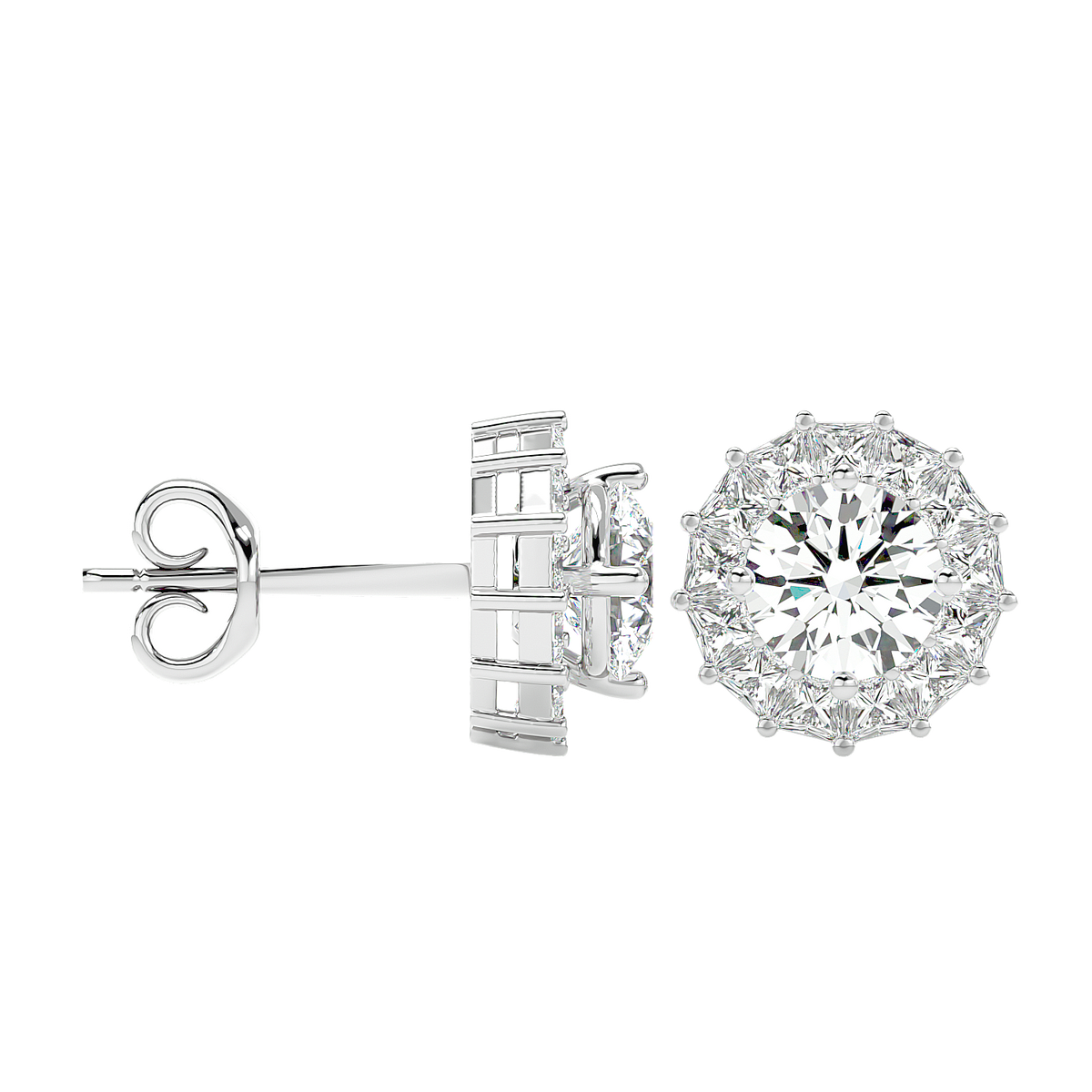 Diamond Sunburst Stud Earrings