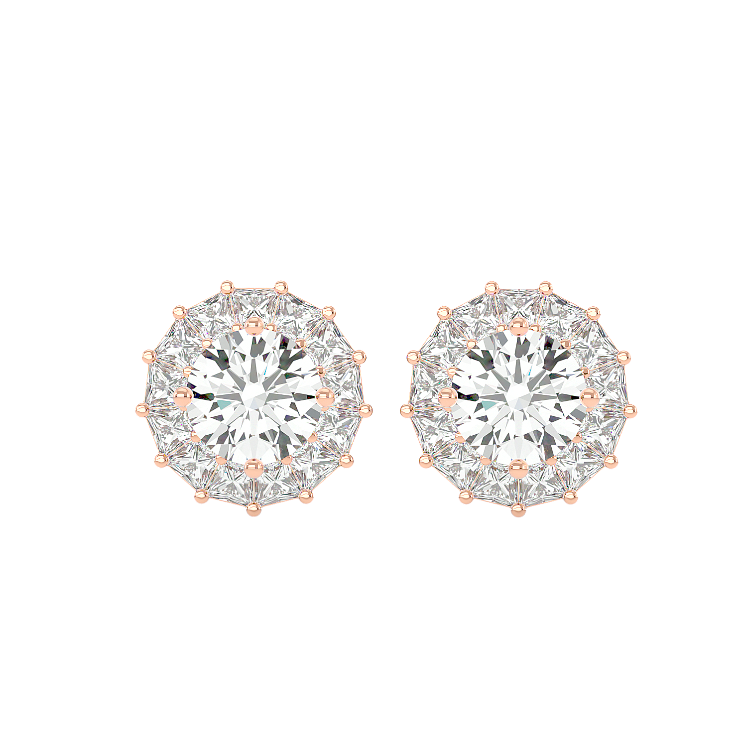 Diamond Sunburst Stud Earrings