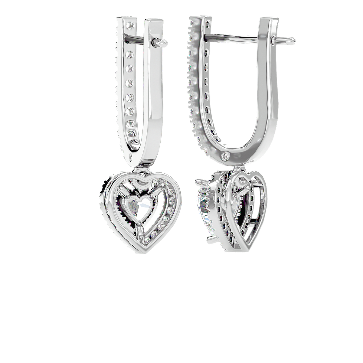 Heart Halo Drop Earrings