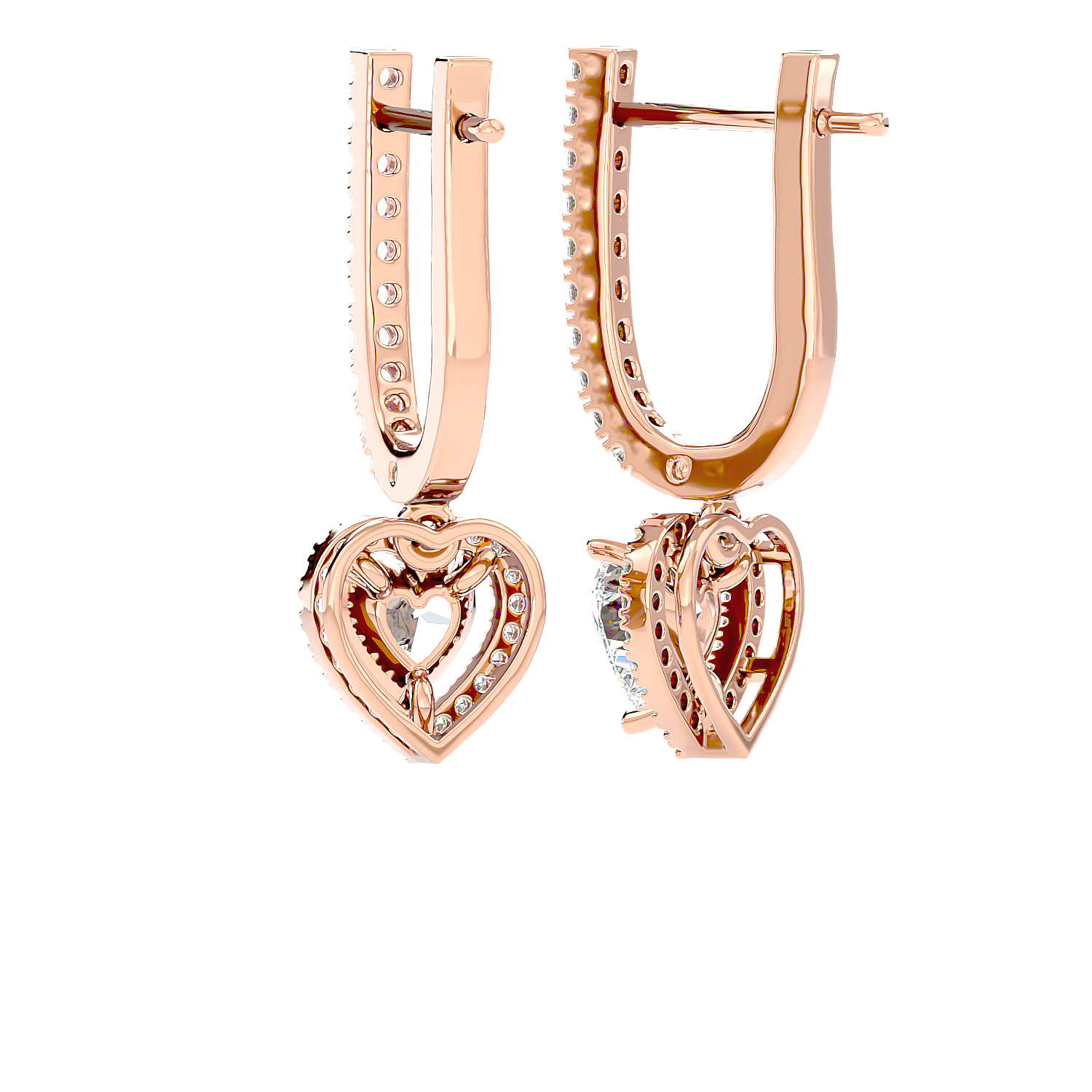 Heart Halo Drop Earrings