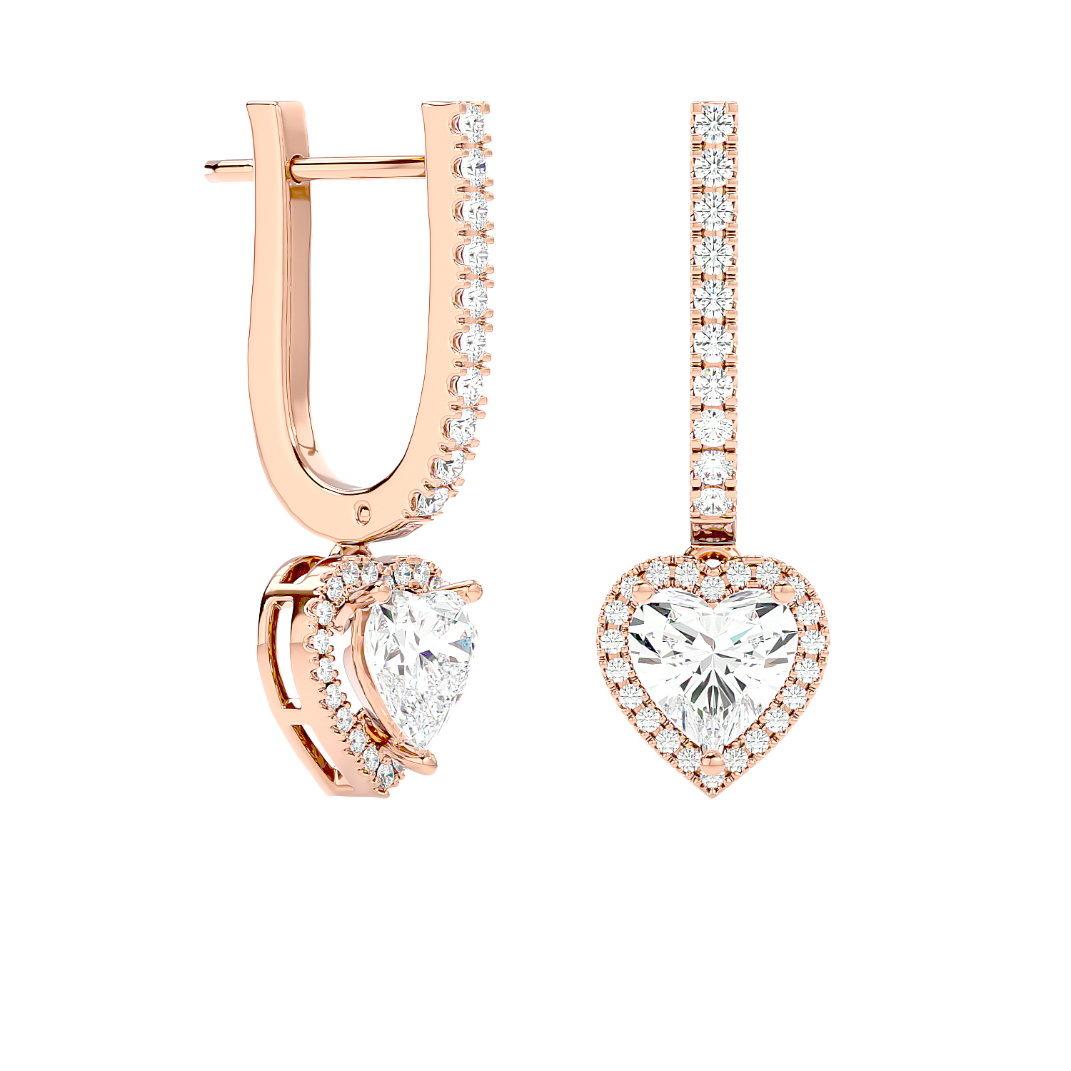 Heart Halo Drop Earrings