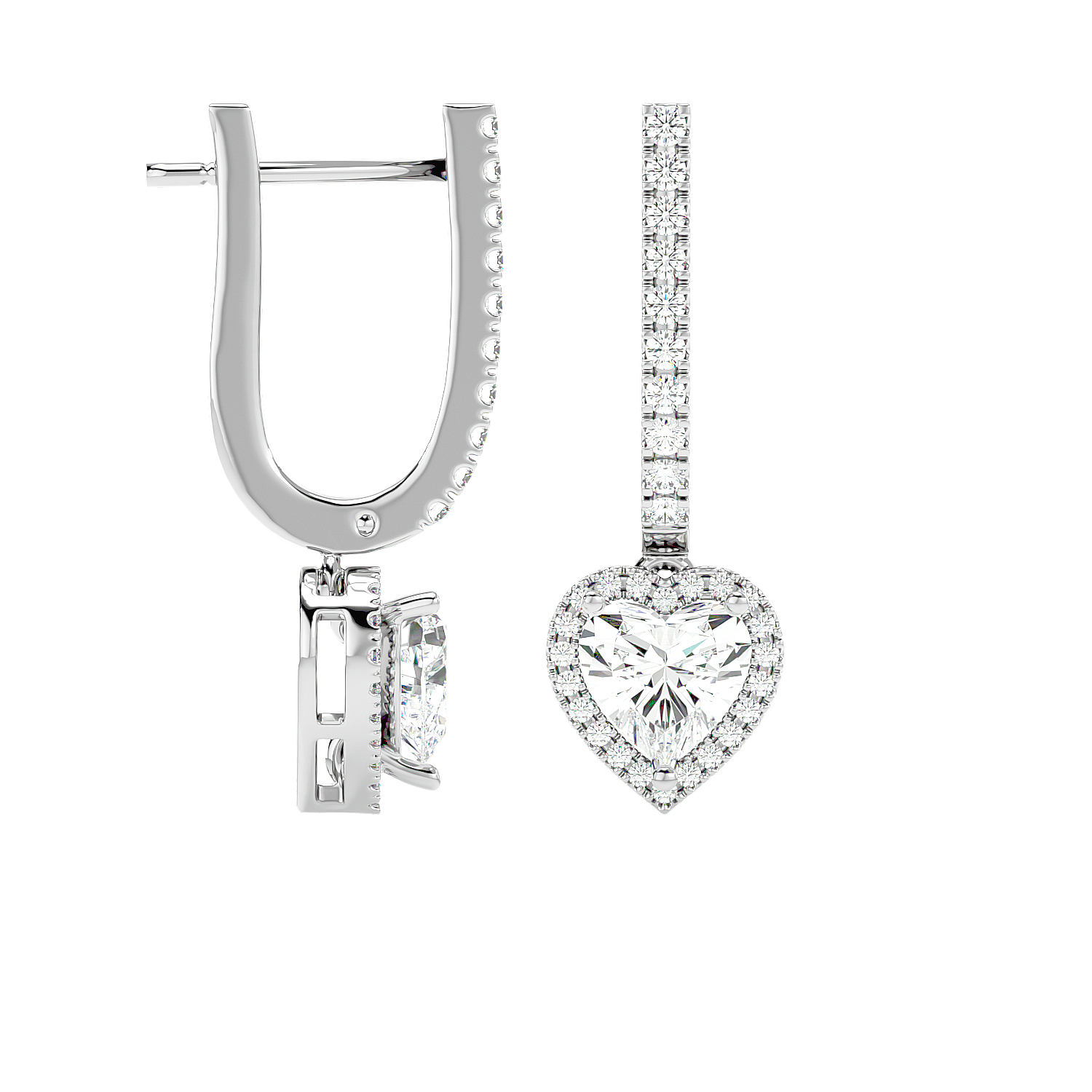 Heart Halo Drop Earrings