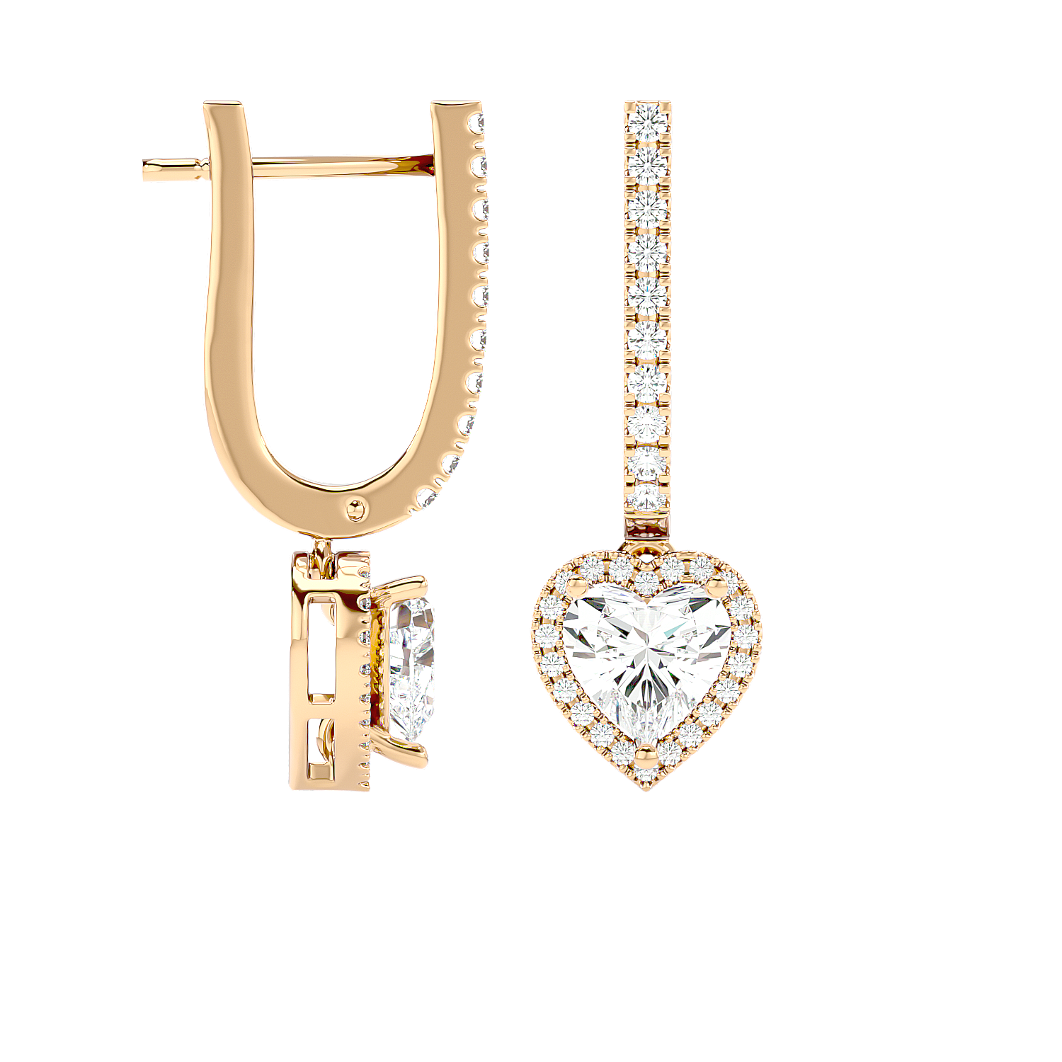 Heart Halo Drop Earrings