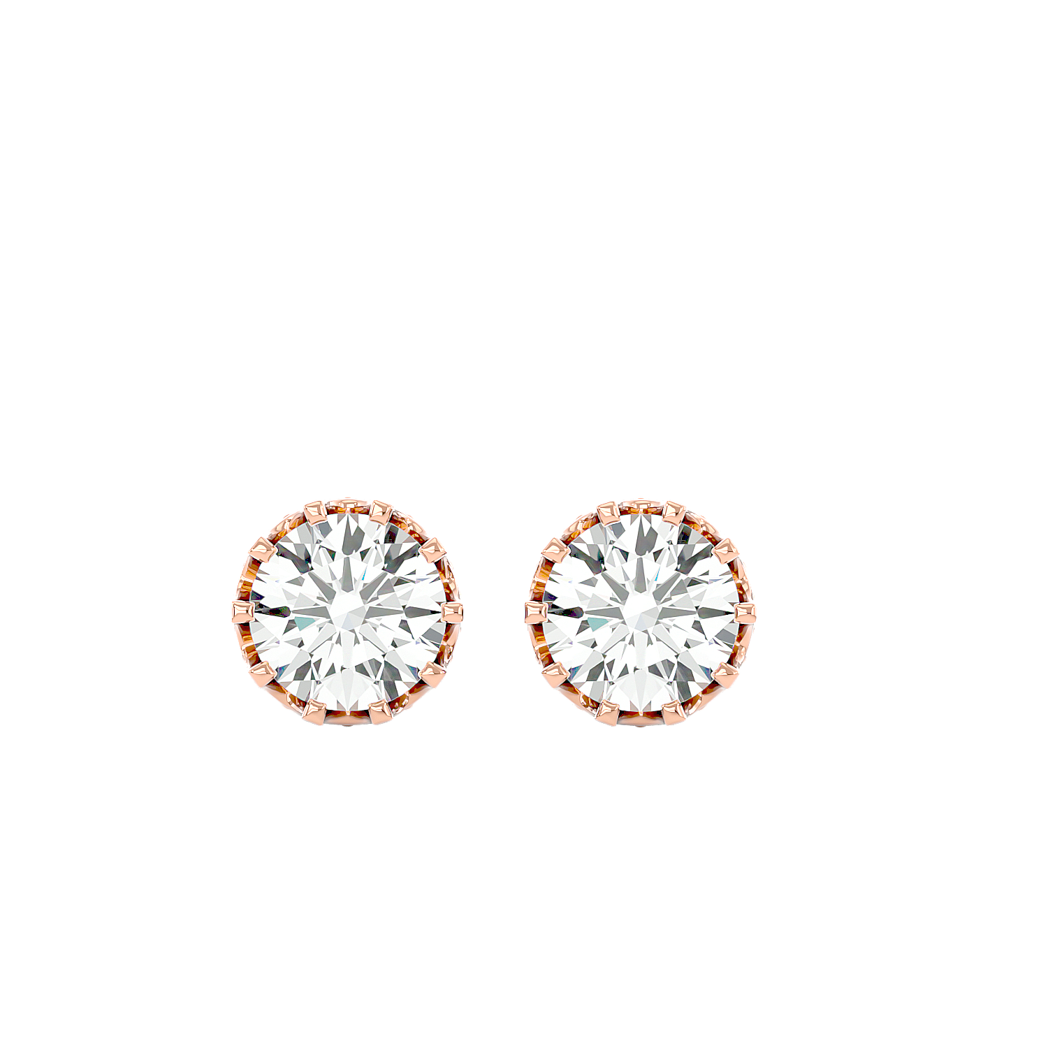 Crown Setting Stud Earrings