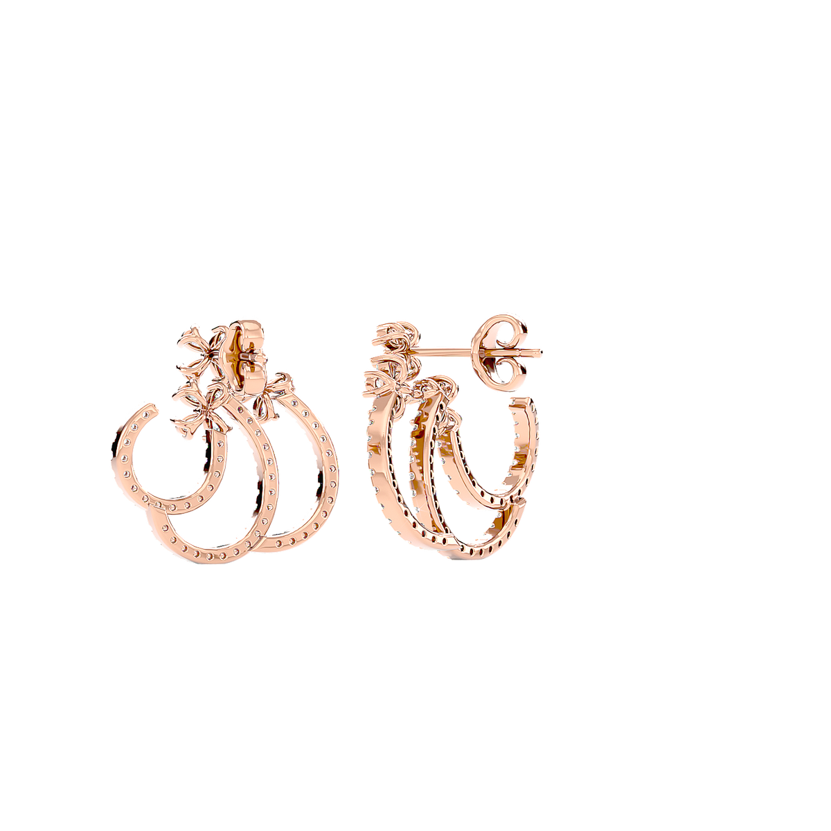 Spiral Diamond Ear Climber Earrings