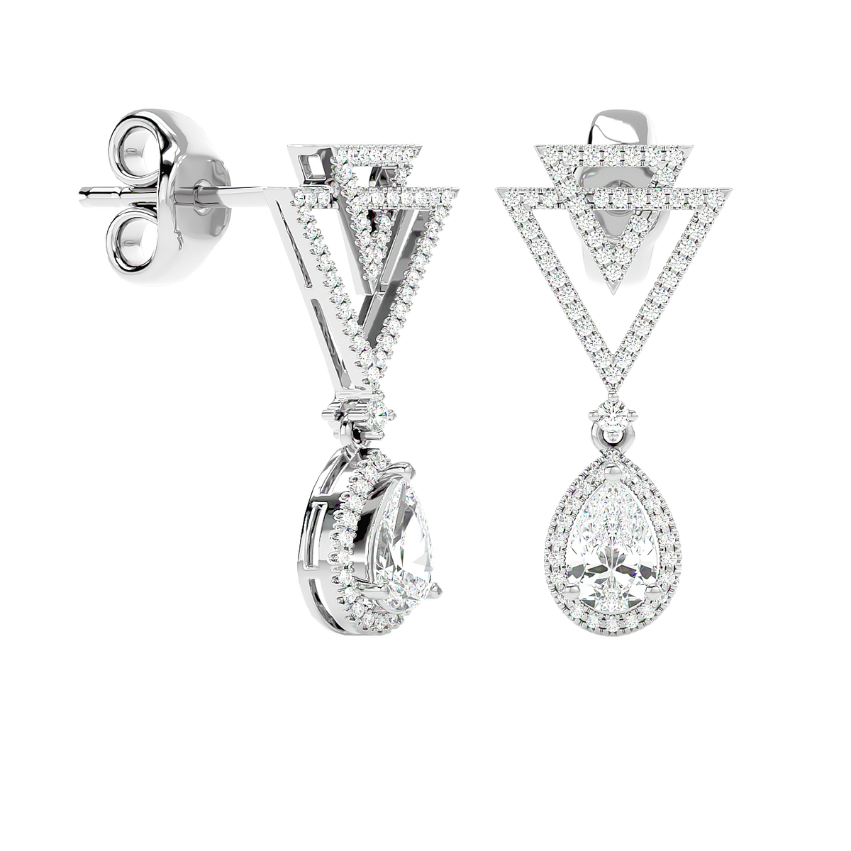 Art Deco Triangle Drop Earrings