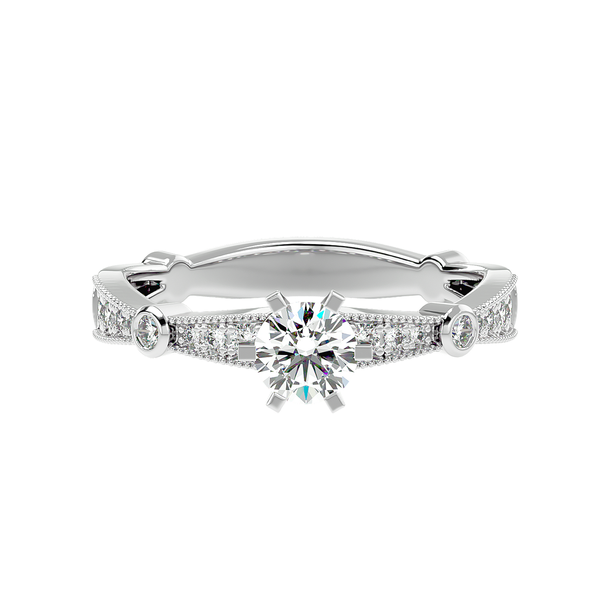 Vintage Bezel Accent Diamond Ring