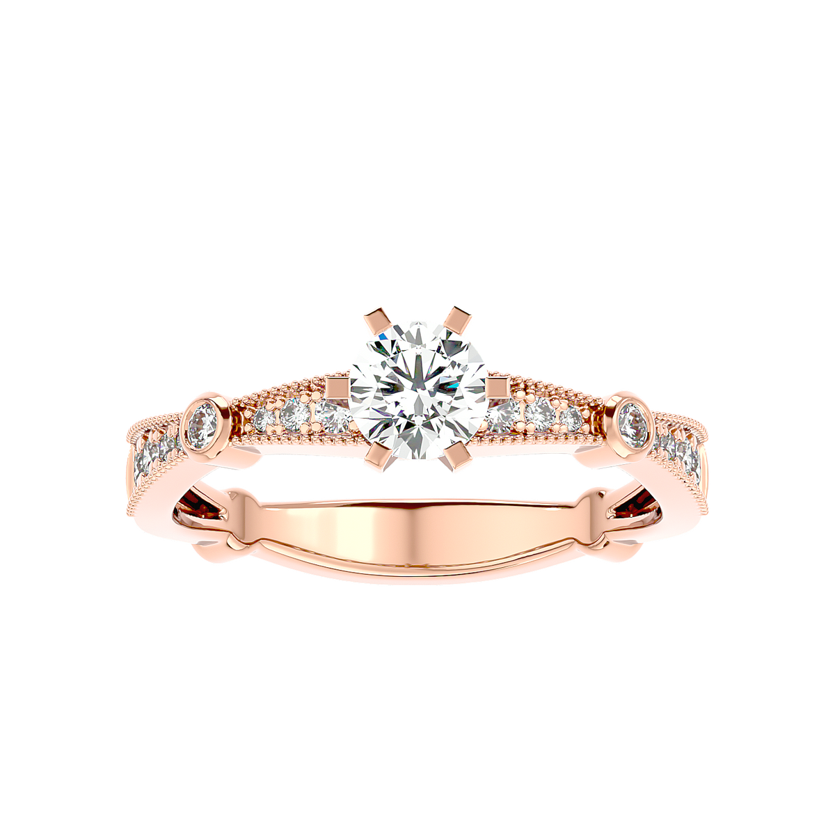 Vintage Bezel Accent Diamond Ring