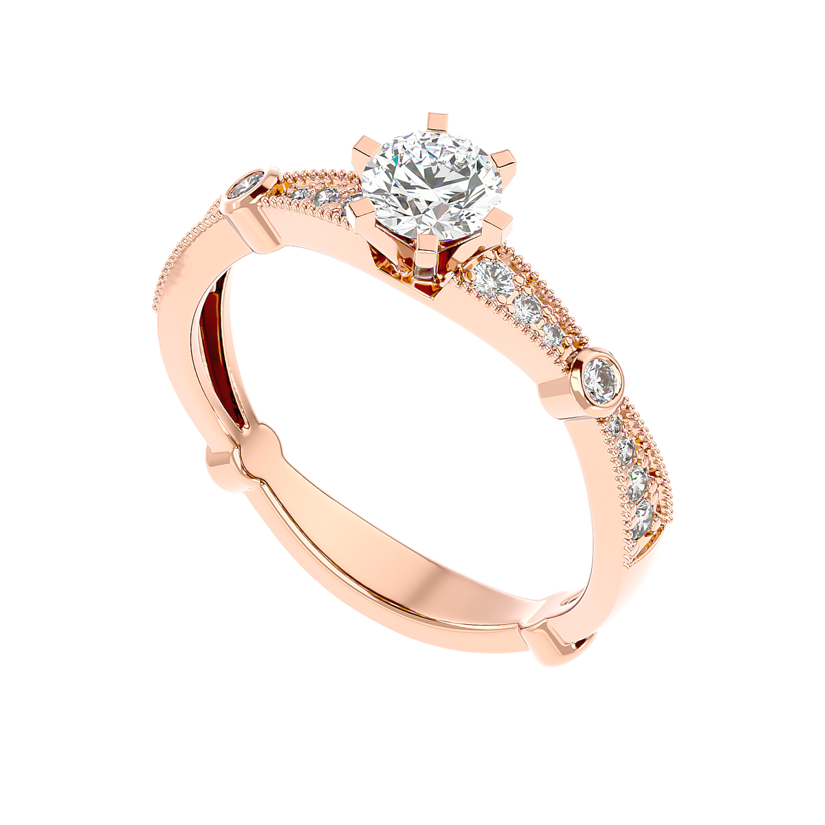 Vintage Bezel Accent Diamond Ring