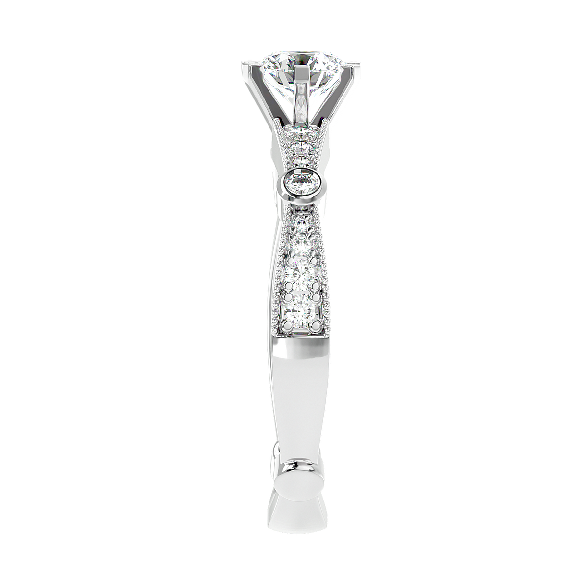 Vintage Bezel Accent Diamond Ring