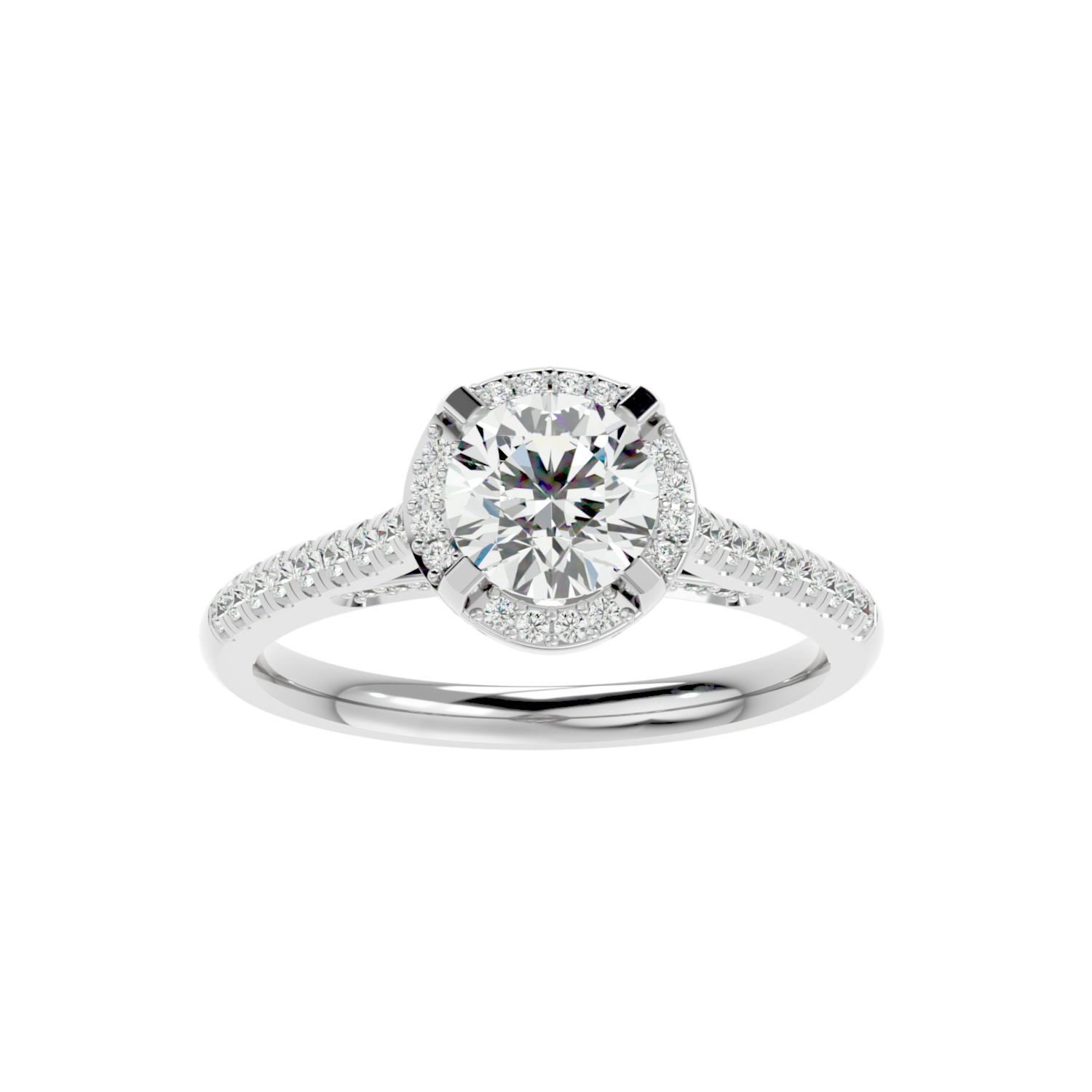Halo Solitaire Diamond Ring
