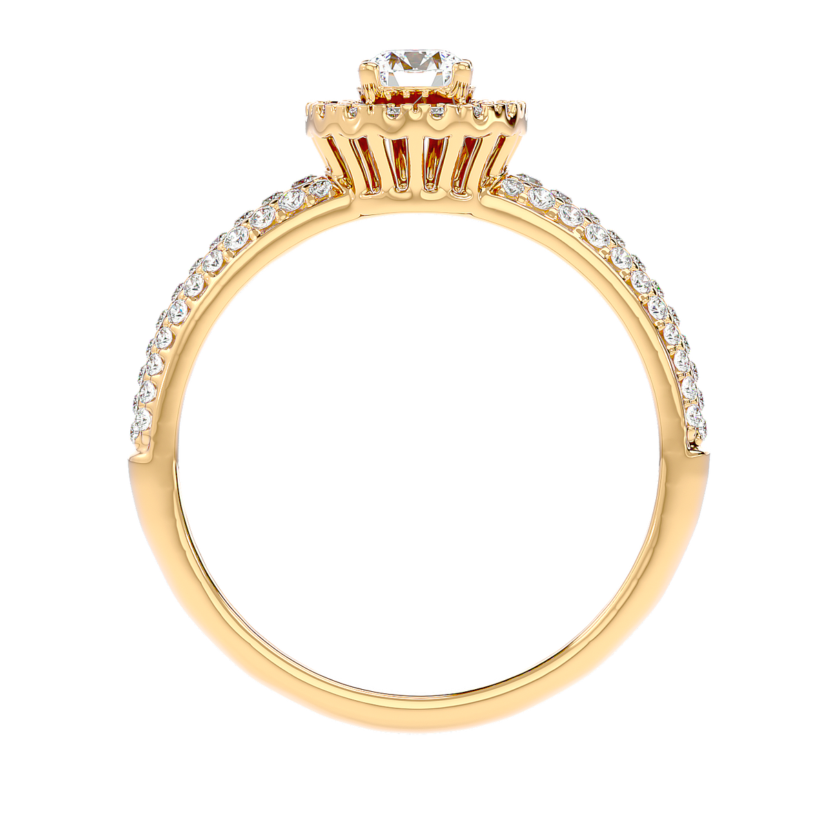 Triple Row Halo Diamond Ring