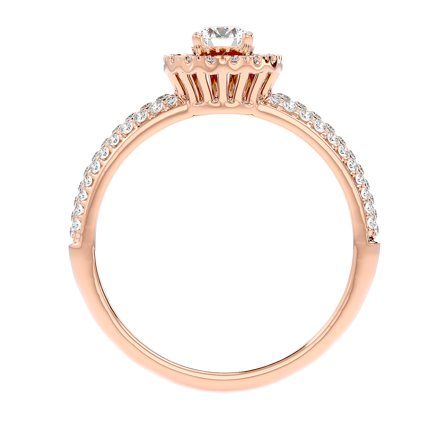 Triple Row Halo Diamond Ring