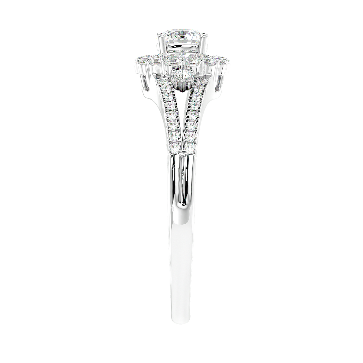 Two-Tone Halo Diamond Ring