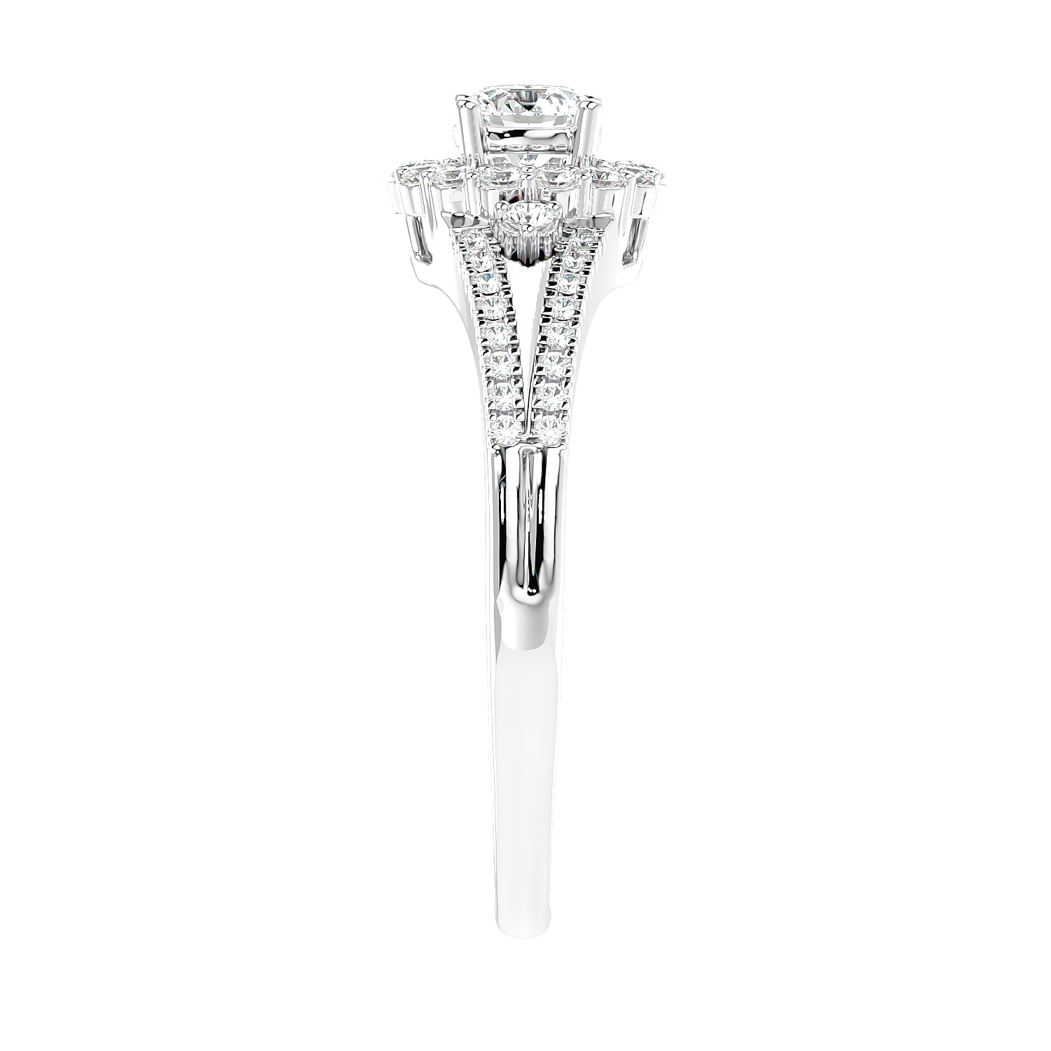 Two-Tone Halo Diamond Ring