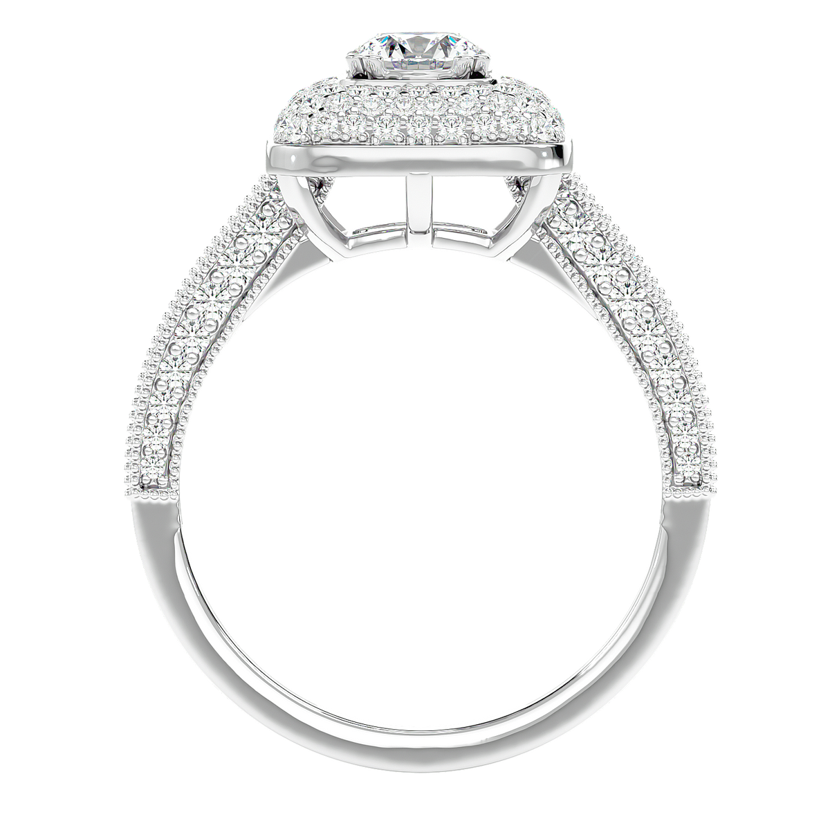 Cushion Halo Two-Tone Diamond Ring