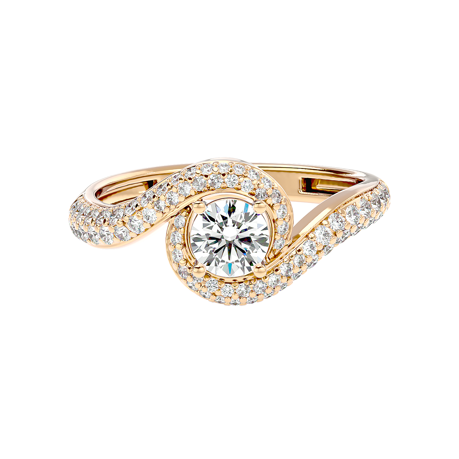Swirl Bypass Diamond Ring