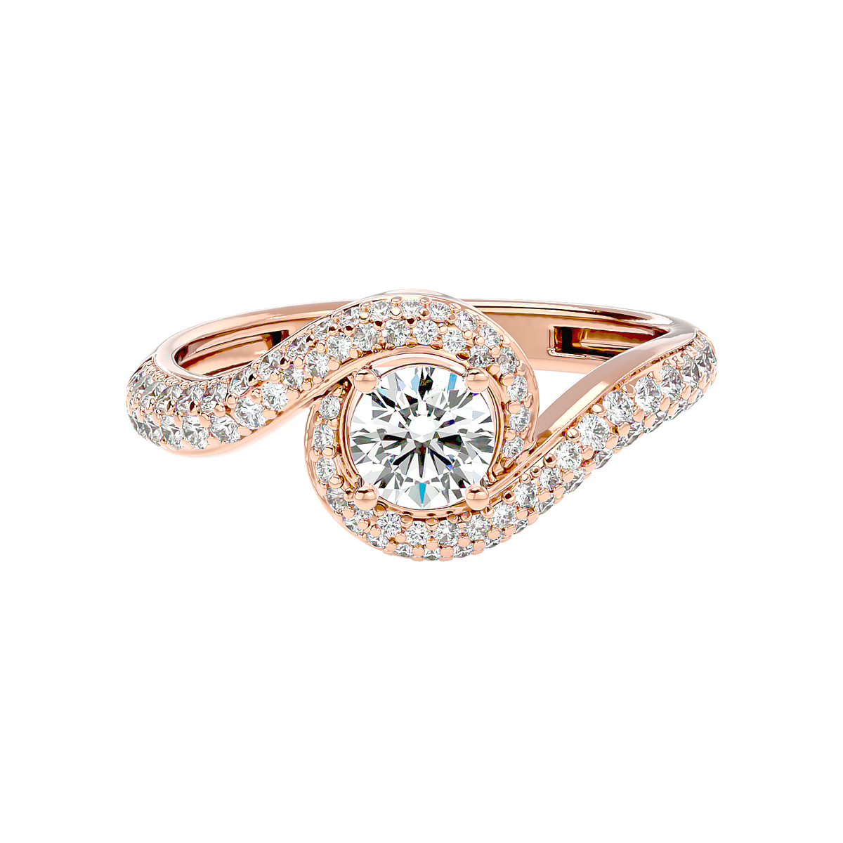 Swirl Bypass Diamond Ring