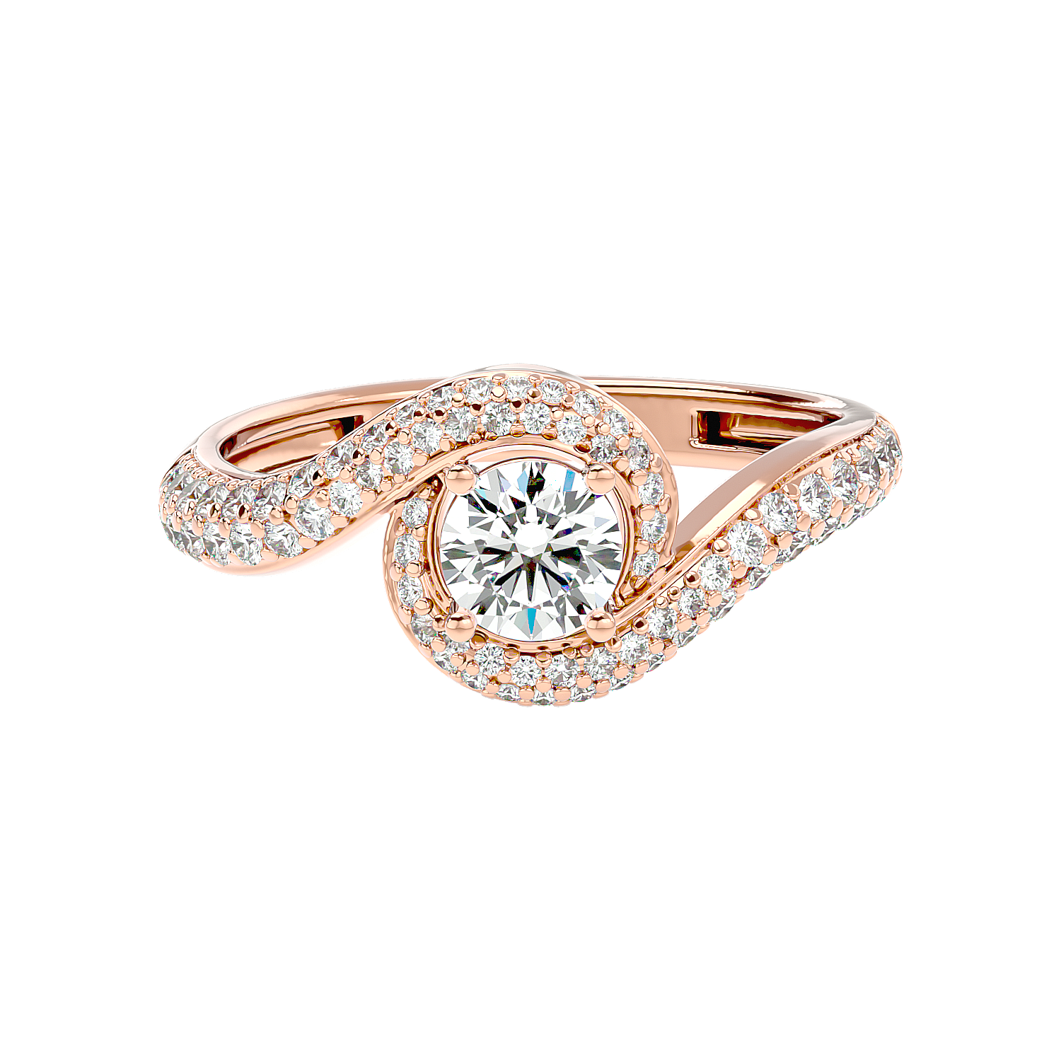 Swirl Bypass Diamond Ring