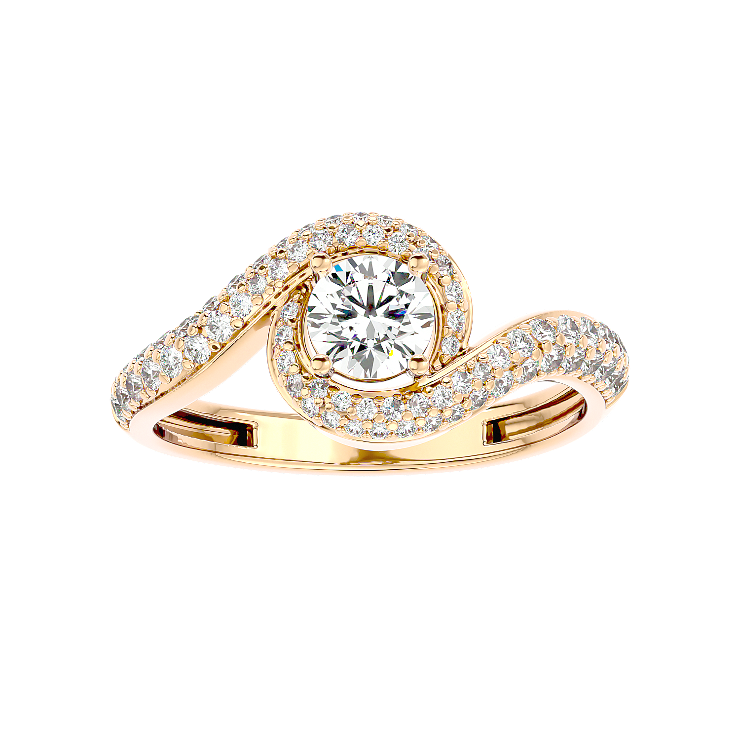 Swirl Bypass Diamond Ring