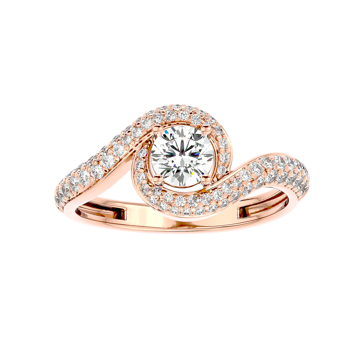 Swirl Bypass Diamond Ring