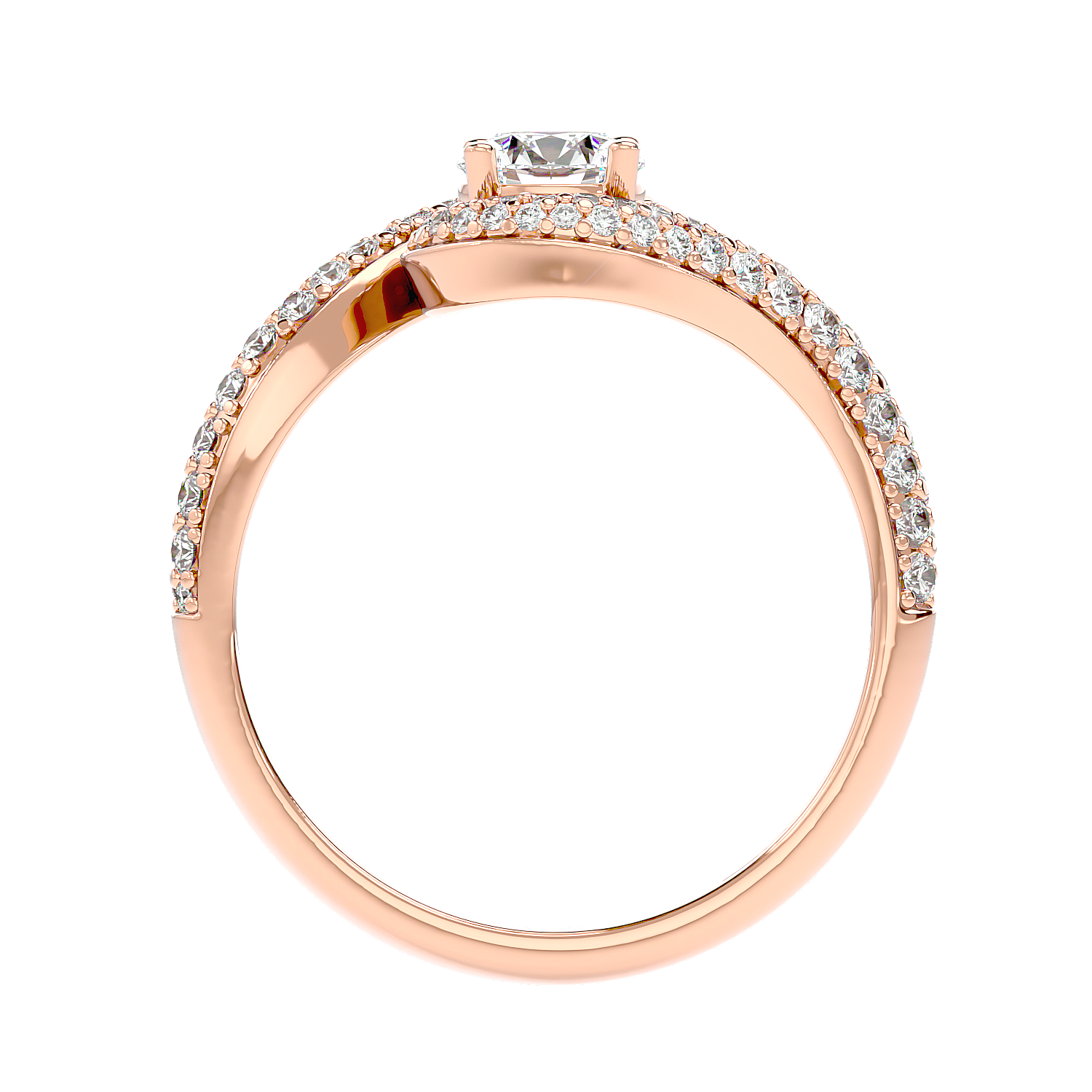 Swirl Bypass Diamond Ring