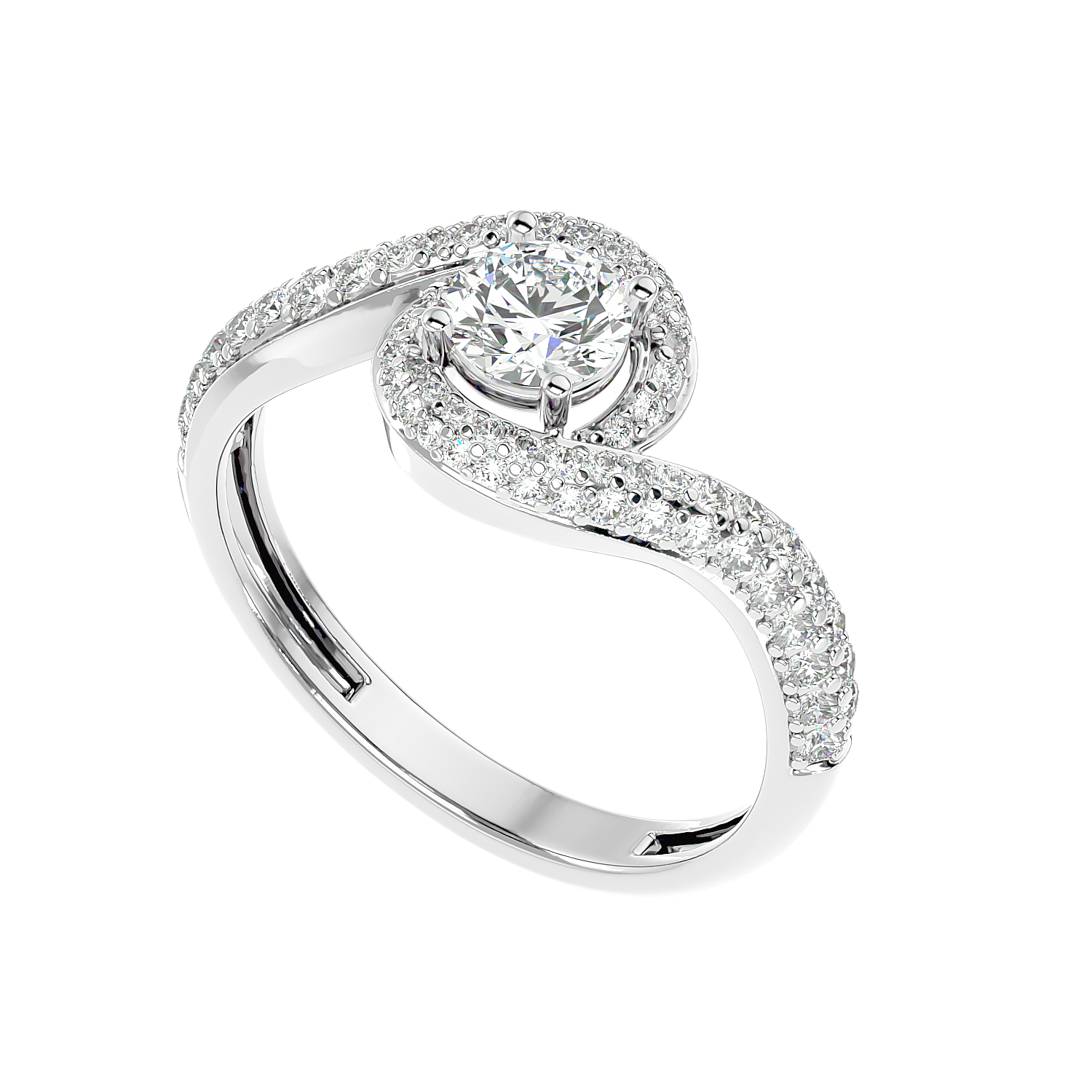 Swirl Bypass Diamond Ring