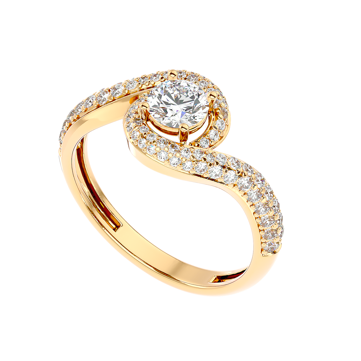 Swirl Bypass Diamond Ring