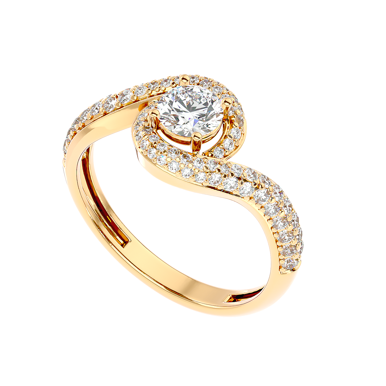 Swirl Bypass Diamond Ring