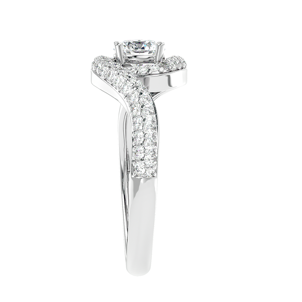 Swirl Bypass Diamond Ring