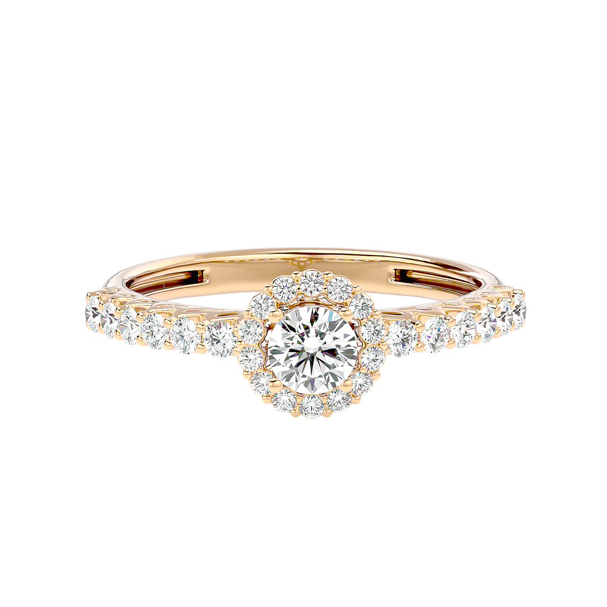 Classic Halo Pave Diamond Ring