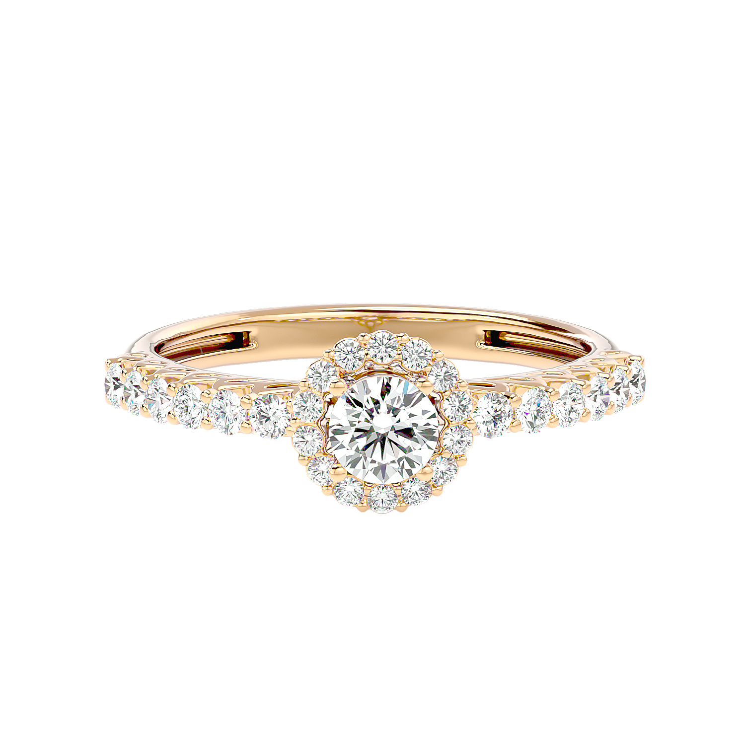 Classic Halo Pave Diamond Ring